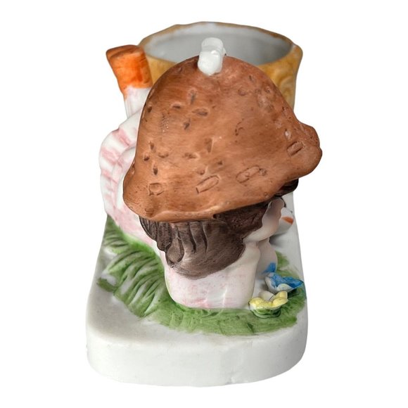 VTG 1982 W.A.Stratford Bonnie Brite Porcelain Bisque Candle Holder turtle‎ girl - Picture 4 of 10